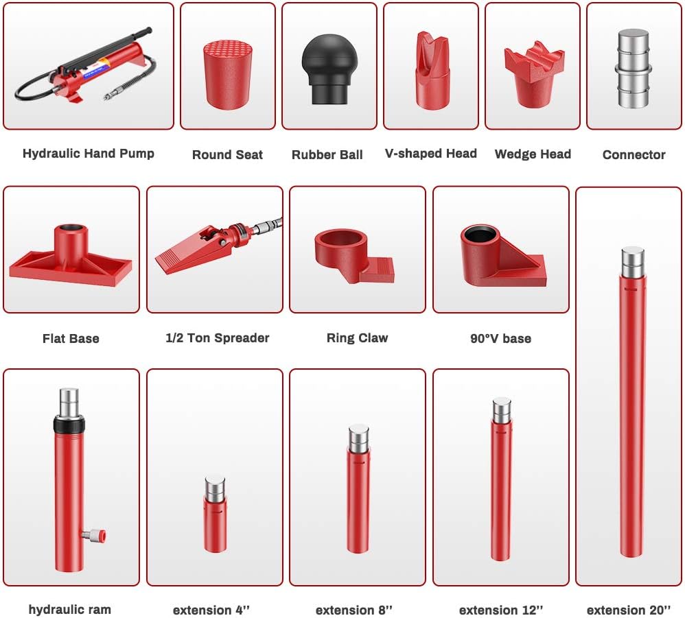 10 Ton Hydraulic Jack Auto Body Frame Repair Kit E9762