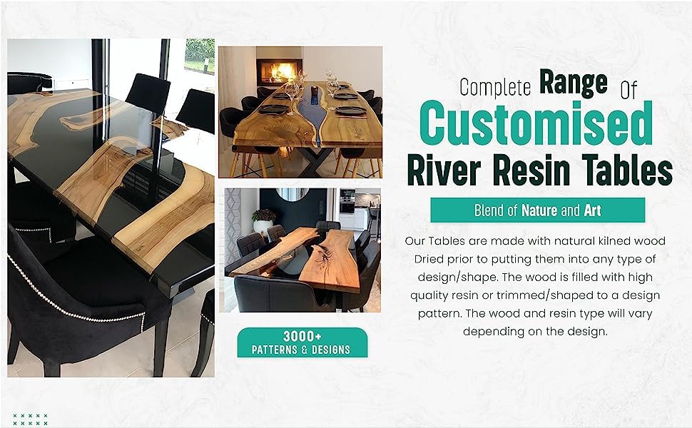 Epoxy Wooden Dining Table (30 x 36 x 24 Inches) C64272