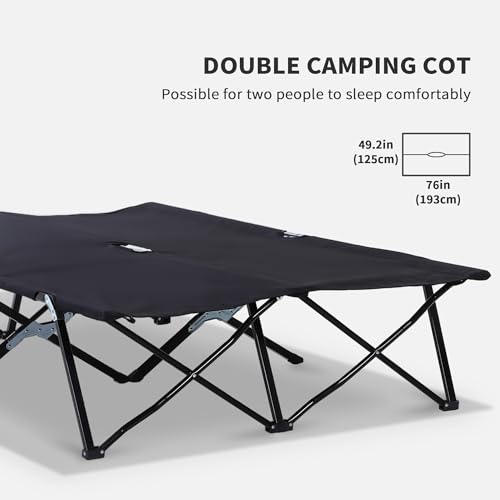 Green 2 Person Folding Camping Cot with Carry Bag V21685