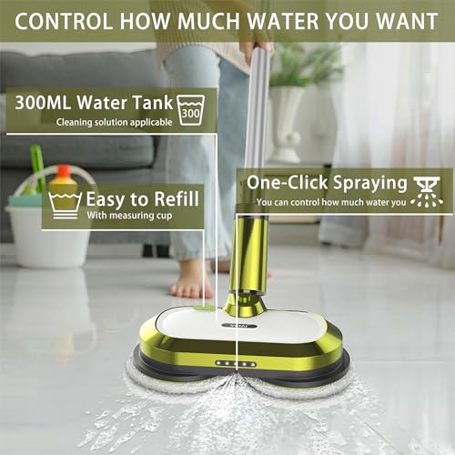 Cordless Electric Spin Mop with Water Spray L405