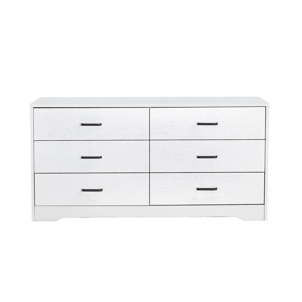 White 6 Drawer Wood Dresser Y5035