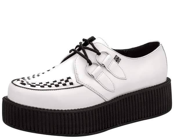 White Leather Creeper Shoes E636