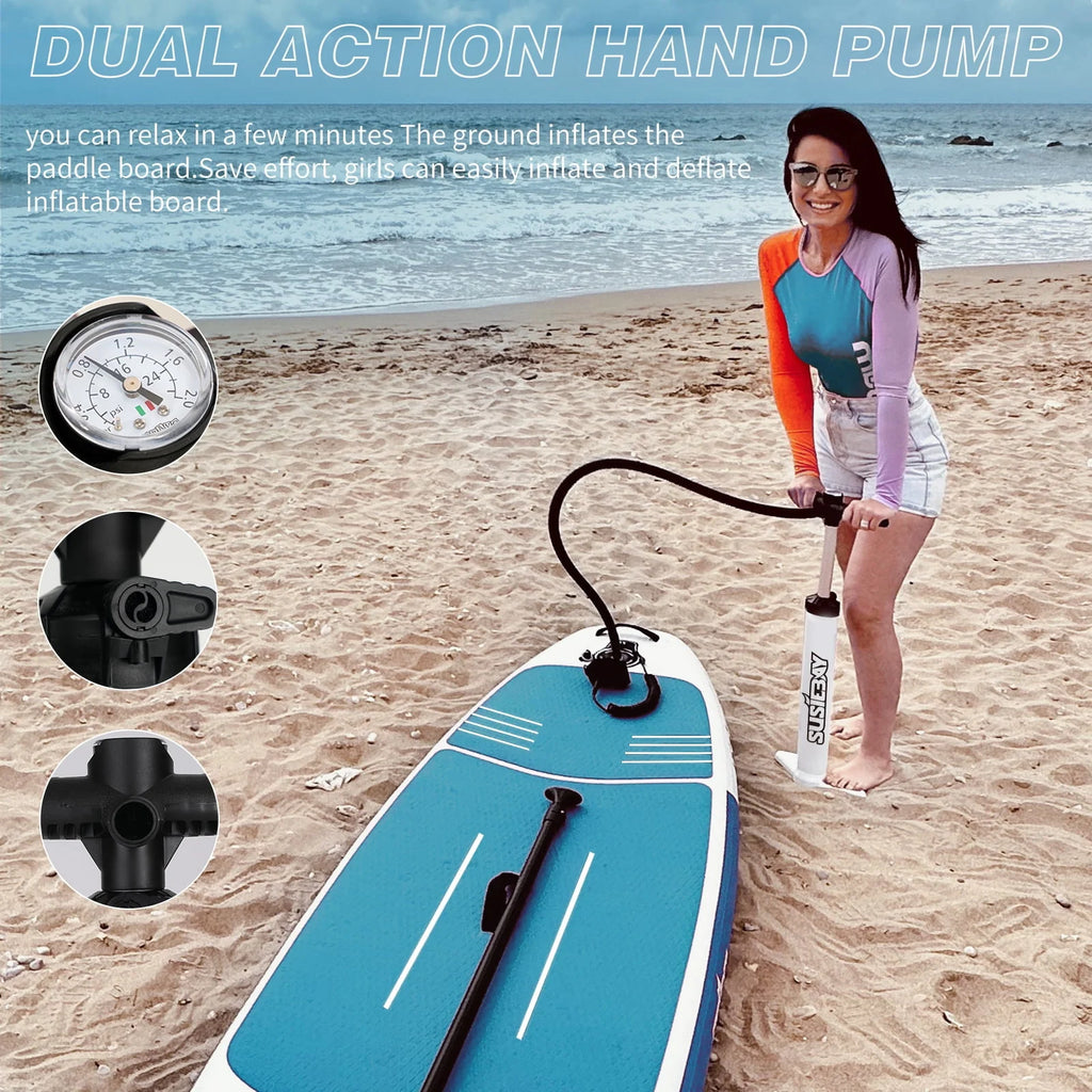 Inflatable Stand Up Paddle Board with Backpack, 10'6" 11ft Black Non-Slip Deck L188