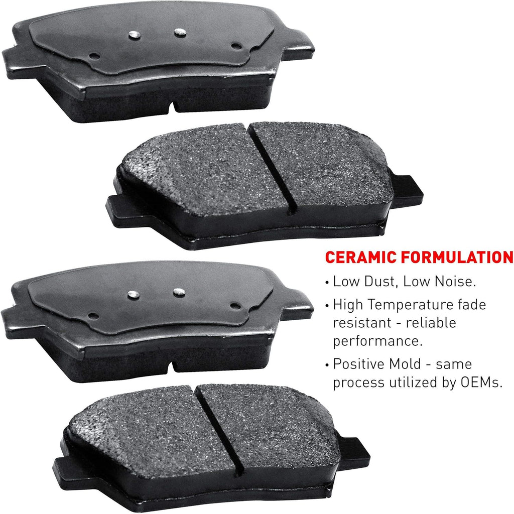 Front Rear Ceramic Brake Pads and Rotors Kit E334053