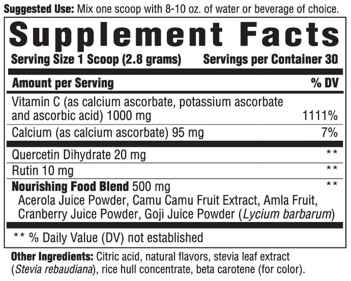 C Complete Powder Antioxidant Vitamin C Supplement Vegetarian Non-GMO 2.96 Oz. 30 Servings H721546