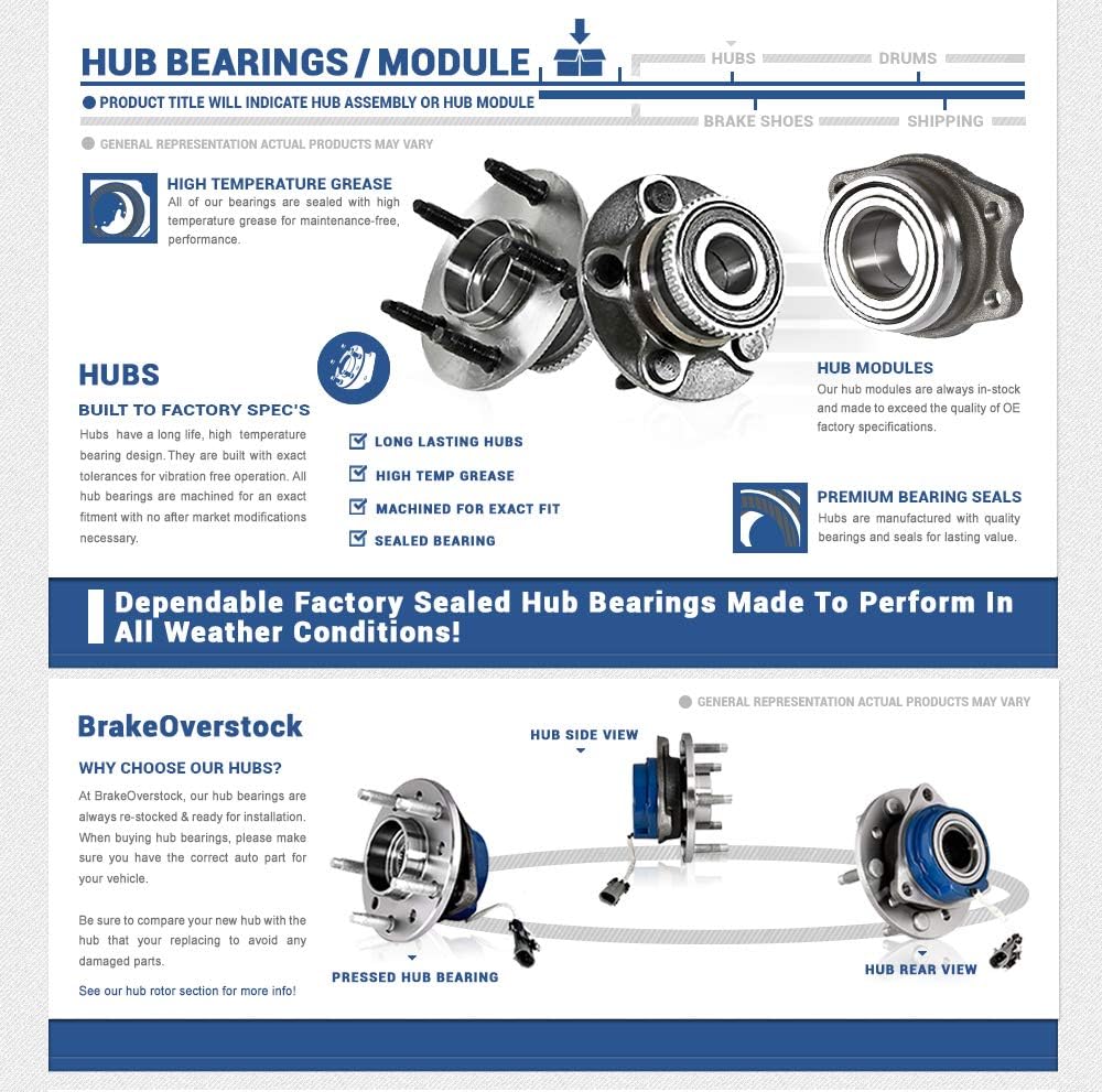 [2] Pair REAR Wheel Hub Bearing Assemblies M181218