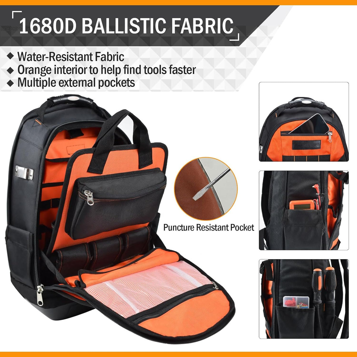 Heavy Duty Tool Backpack with Waterproof Base S174