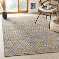 Handmade Braided Jute Runner 2'3 x 8' Blue Natural E760236