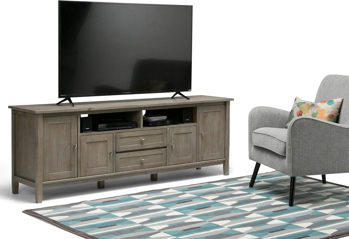 72 inch Wide Rustic Solid Wood TV Media Stand G980