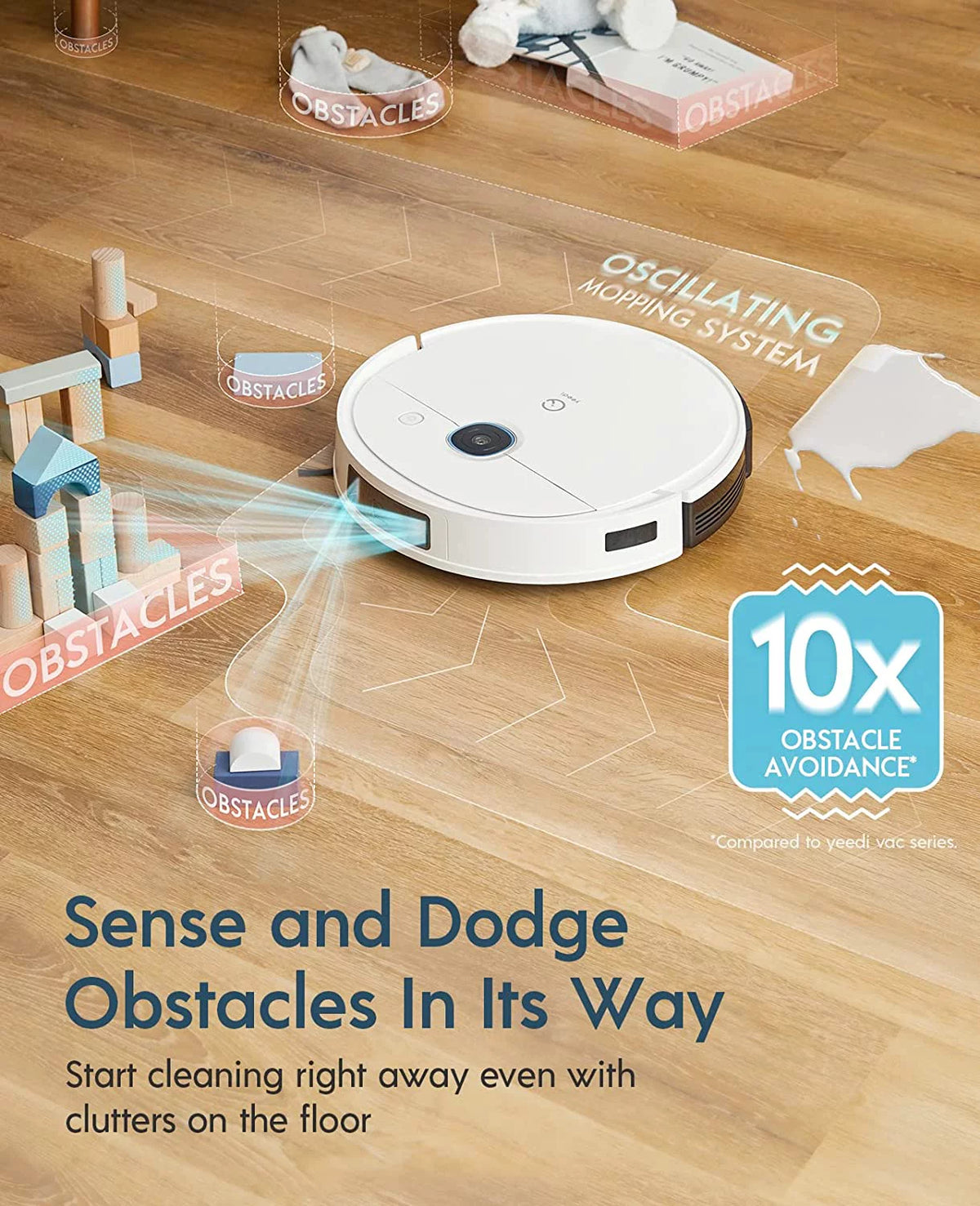 Robot Vacuum and Mop Combo with 3000Pa Suction and 240min Runtime V63660