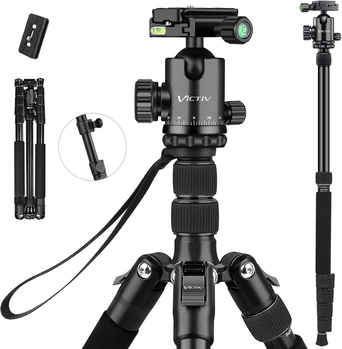 Compact Aluminum Camera Tripod with 360 Degree Ball Head L47517