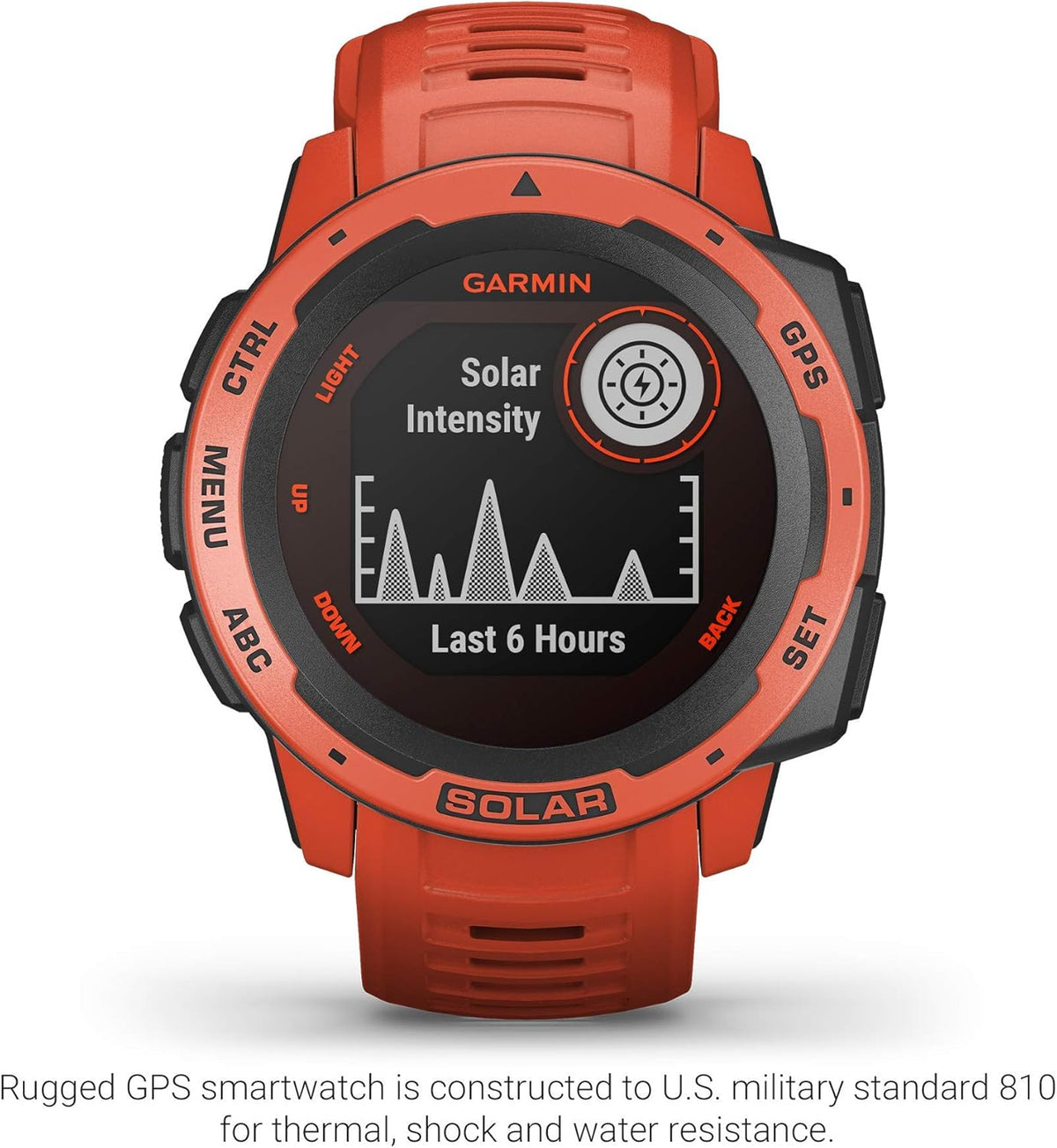Flame Red Solar-Powered Rugged Outdoor Smartwatch I13481