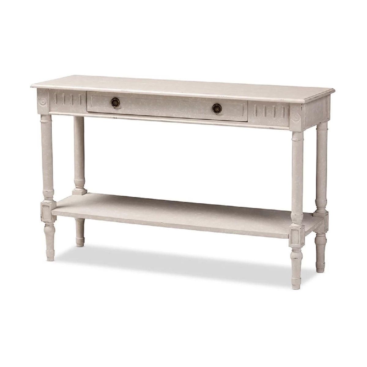 Whitewashed 1-Drawer Console Table T386