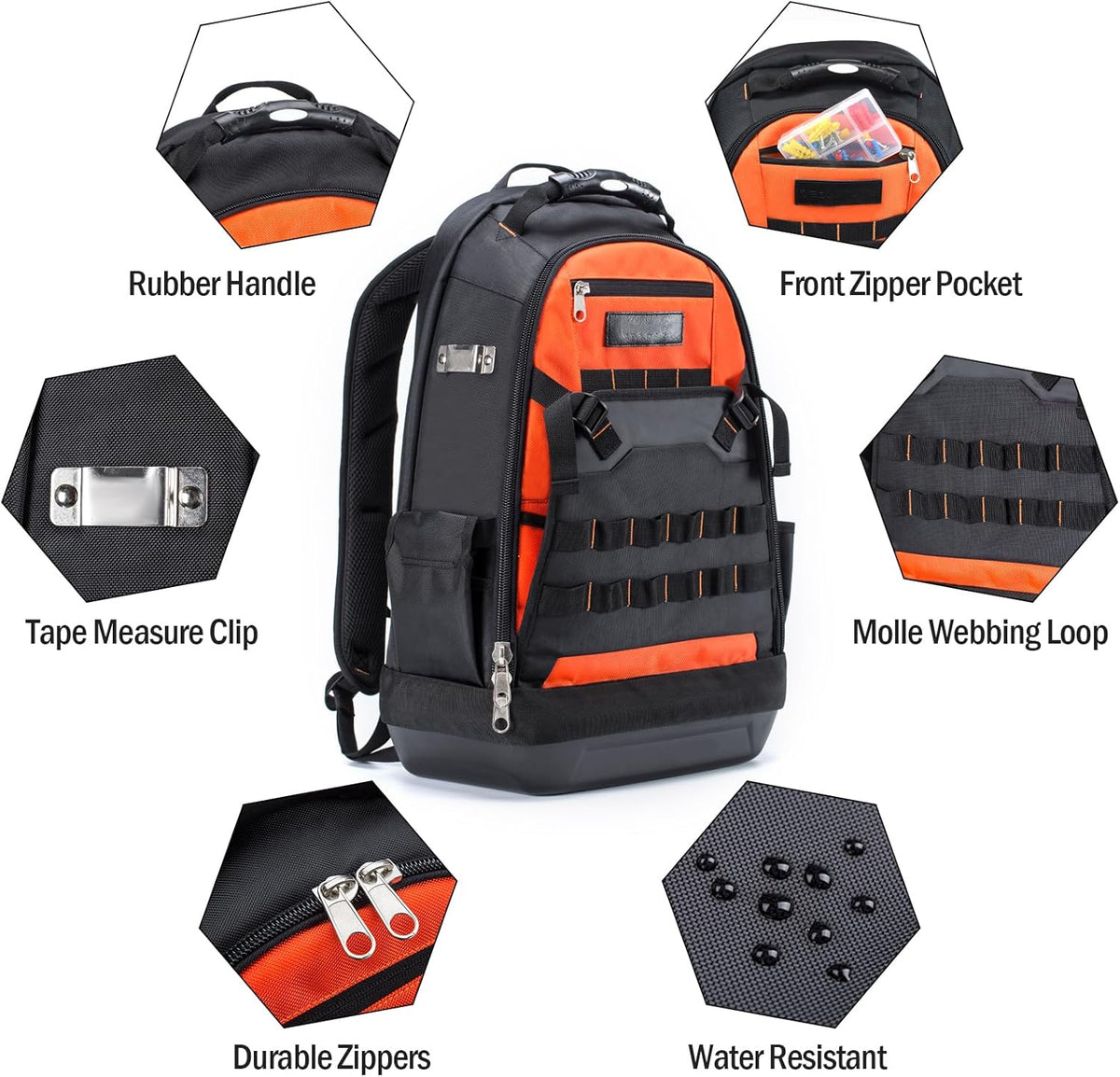 Heavy Duty Tool Backpack with Waterproof Base S174