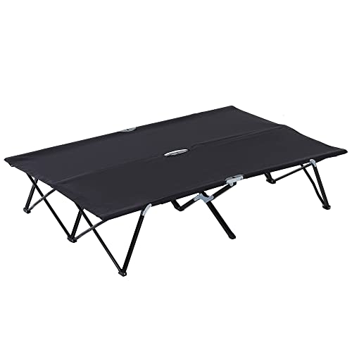 Green 2 Person Folding Camping Cot with Carry Bag V21685