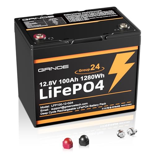 2-Pack 12V 100Ah LiFePO4 Automotive Batteries, 100A BMS Each, Group 24 D5265