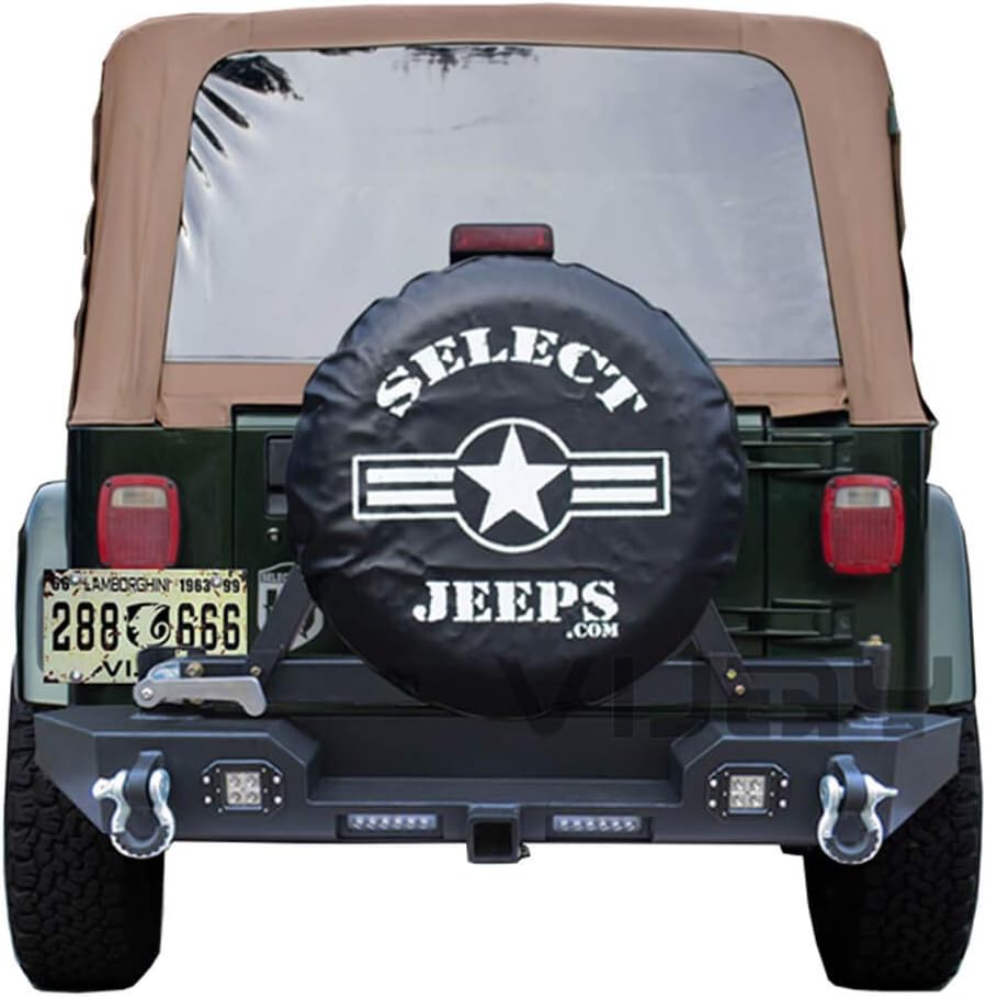 Front and Rear Bumper with Textured Black LED Lights Winch Plate Tire Carrier I89923
