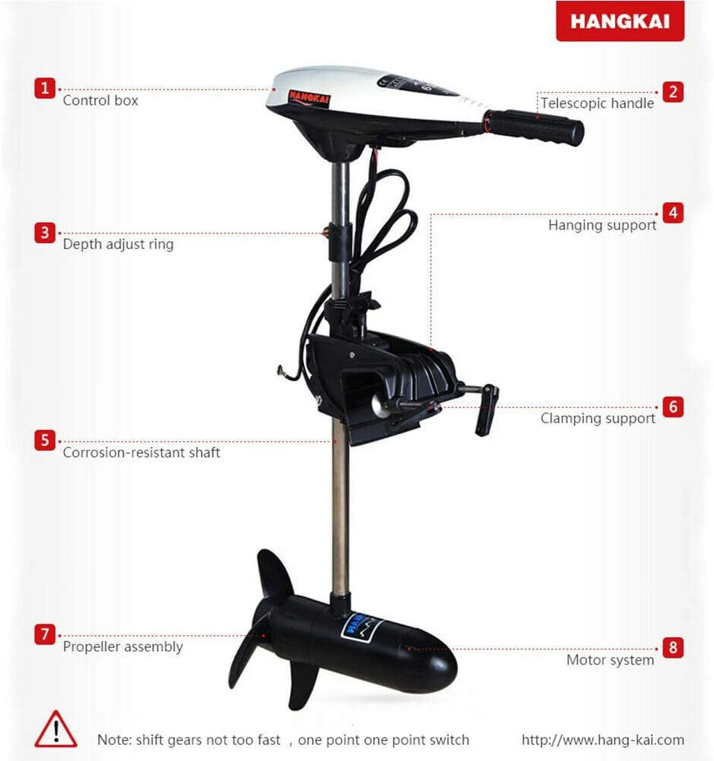 12V 65lb 660W Electric Outboard Motor X305289