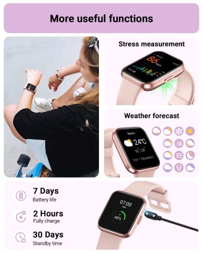 1.8" Touch Screen Smart Watch with Alexa Built-in, IP68 Waterproof M831