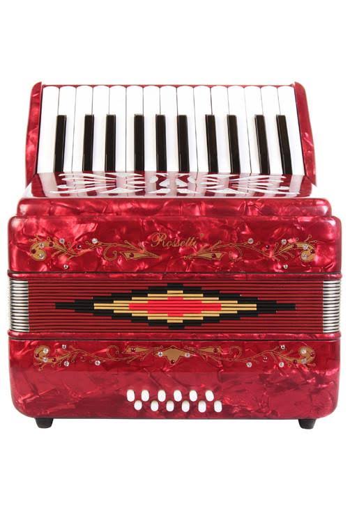 Red 12 Bass 25 Keys Piano Accordion R8403