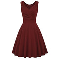 Vintage Sleeveless V-Neck Swing Dress H829209