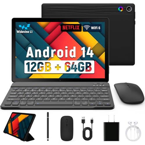 Android Tablet 10.1 Inch IPS HD Touch Screen 64GB Storage 8 in 1 Tablets Kit F795