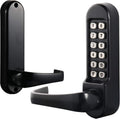 Mechanical Push Button Keypad Lock, 2 3/8 Backset Latch, Keyless Entry & Override E9130