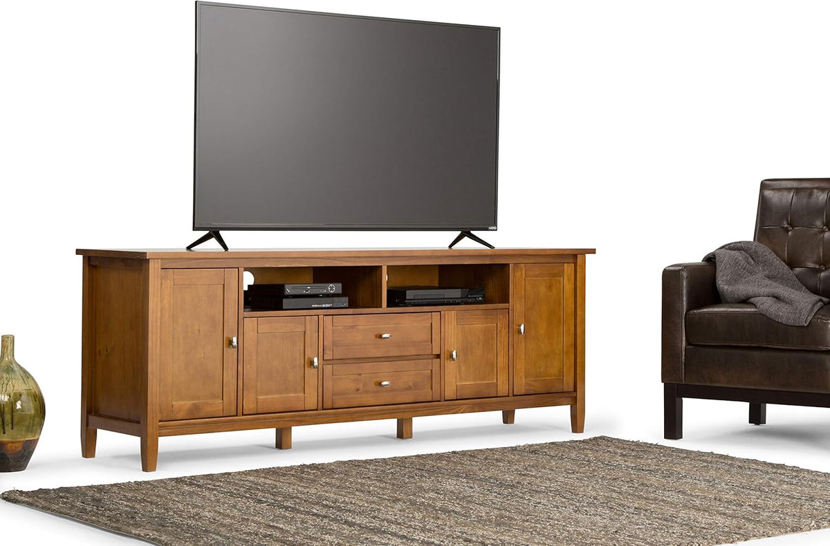 72 inch Wide Rustic Solid Wood TV Media Stand G980