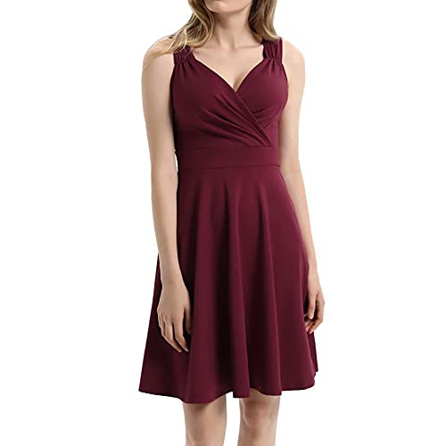 Vintage Sleeveless V-Neck Swing Dress H829209