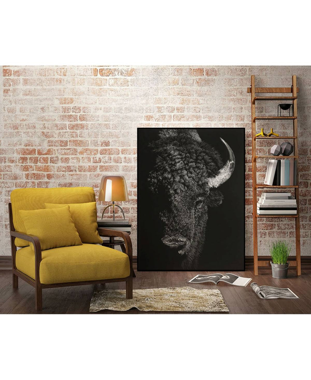 40x22 x 30x22 Framed Canvas Art Block L166