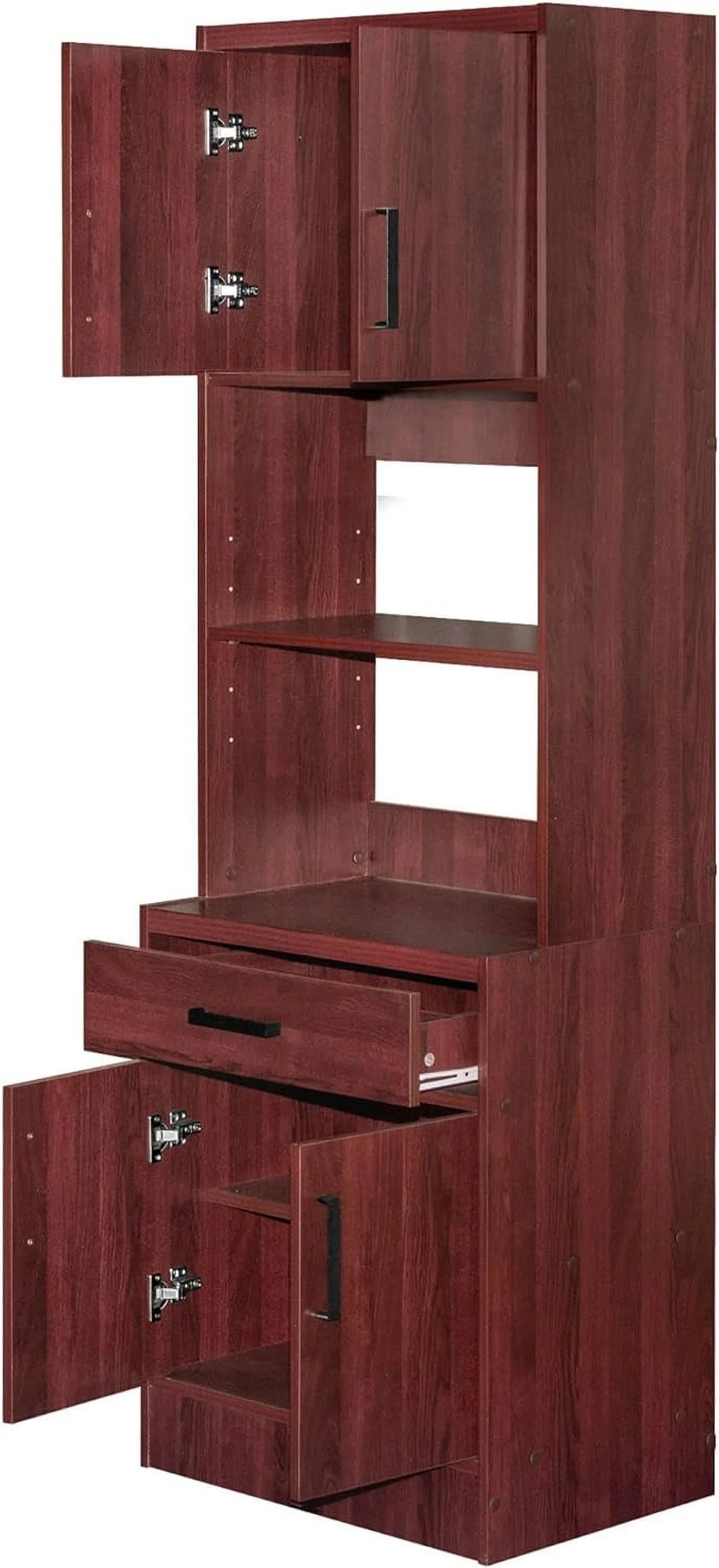 Tall Wooden Kitchen Pantry In Mahogany G454