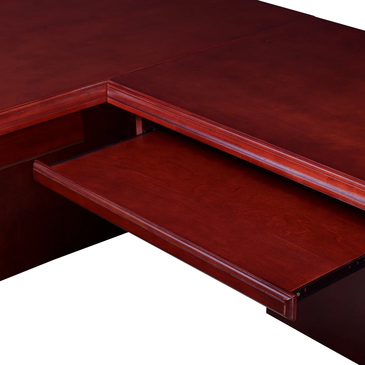 Mahogany L Shape Desk with Double Pedestal Drawer Unit J8833