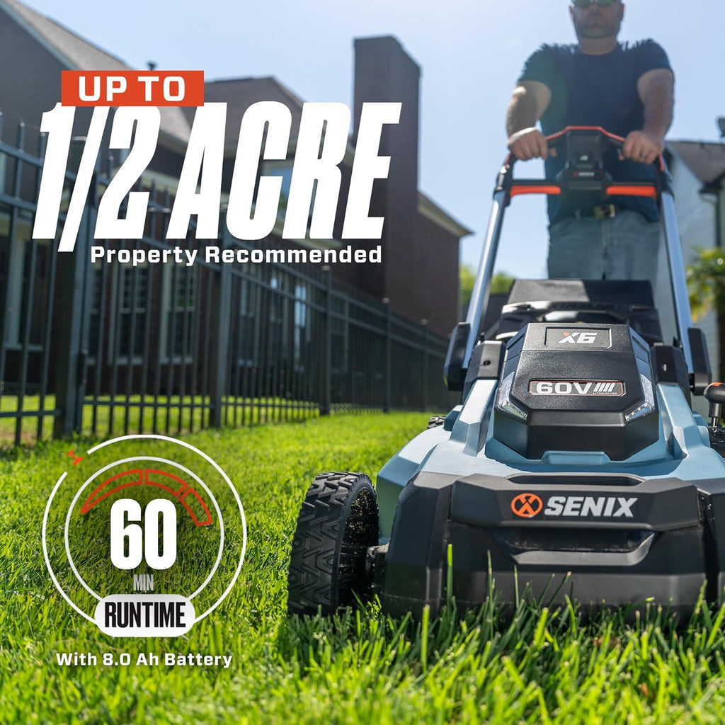 60 Volt Max 21-Inch 3-in-1 Cordless Push Lawn Mower with 6Ah Lithium-ion Battery & Charger L5463