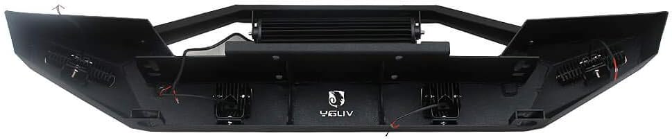 Front and Rear Bumper with Textured Black LED Lights Winch Plate Tire Carrier I89923