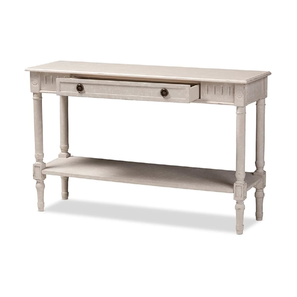 Whitewashed 1-Drawer Console Table T386
