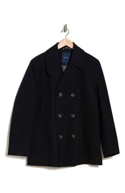 Dark Navy Men's Three-Button Pea Coat B96913