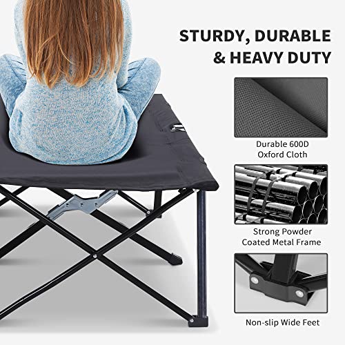 Green 2 Person Folding Camping Cot with Carry Bag V21685