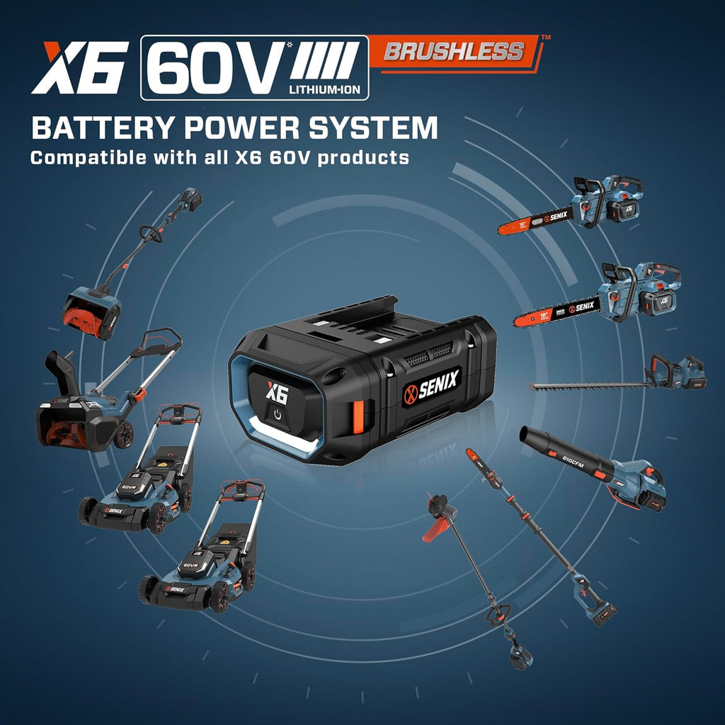 60 Volt Max 21-Inch 3-in-1 Cordless Push Lawn Mower with 6Ah Lithium-ion Battery & Charger L5463