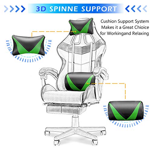 White Gaming Chair with Footrest Q60412