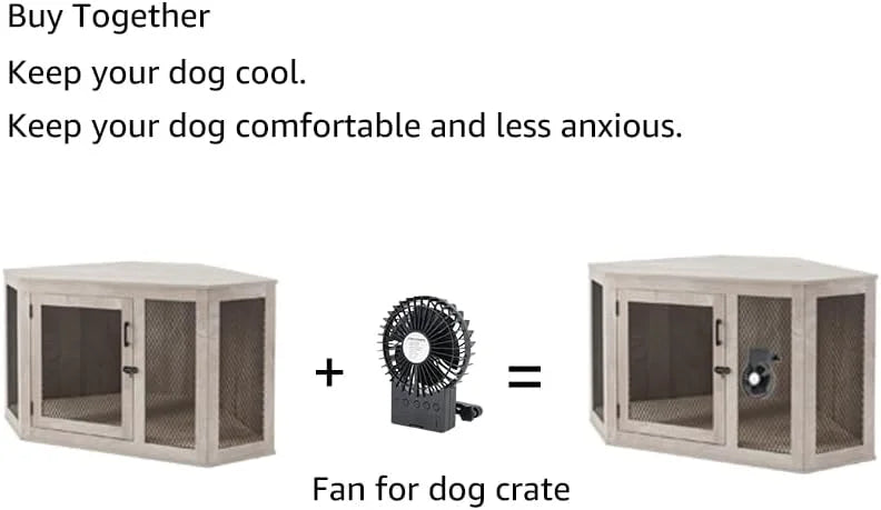 Medium Corner Dog Crate - Weathered Grey R17332