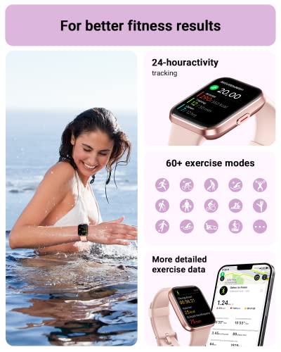 1.8" Touch Screen Smart Watch with Alexa Built-in, IP68 Waterproof M831