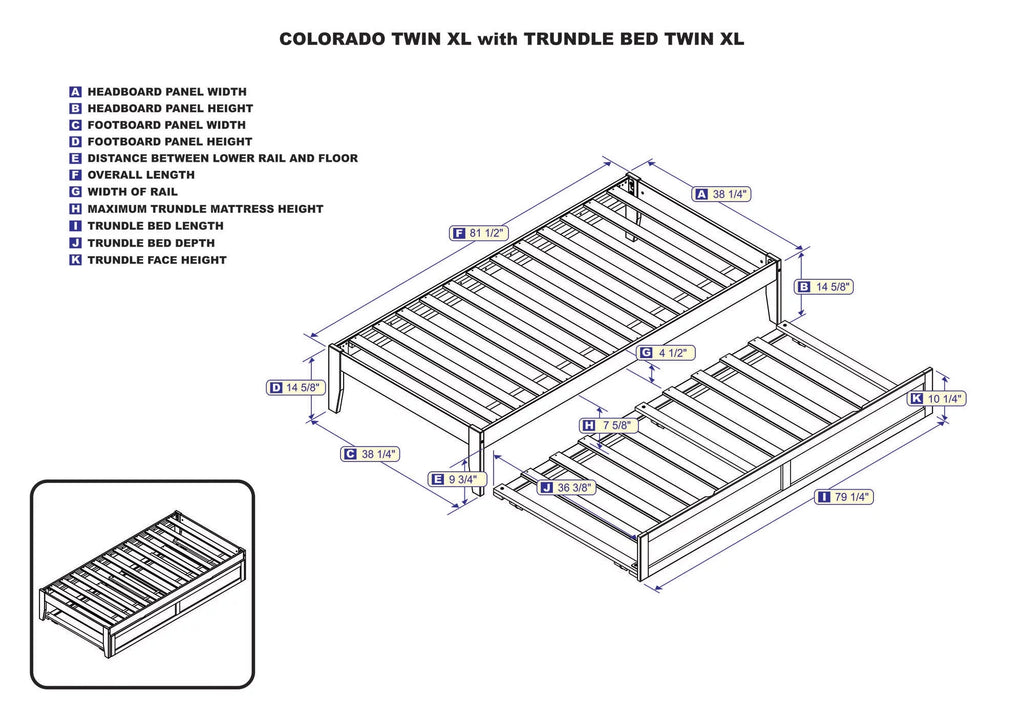 Espresso Twin XL Wood Platform Bed Frame with Trundle Z6876