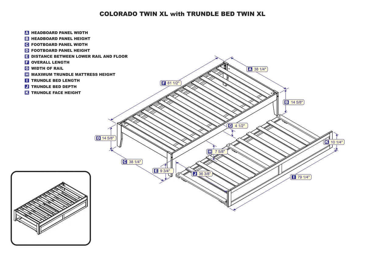 Espresso Twin XL Wood Platform Bed Frame with Trundle Z6876