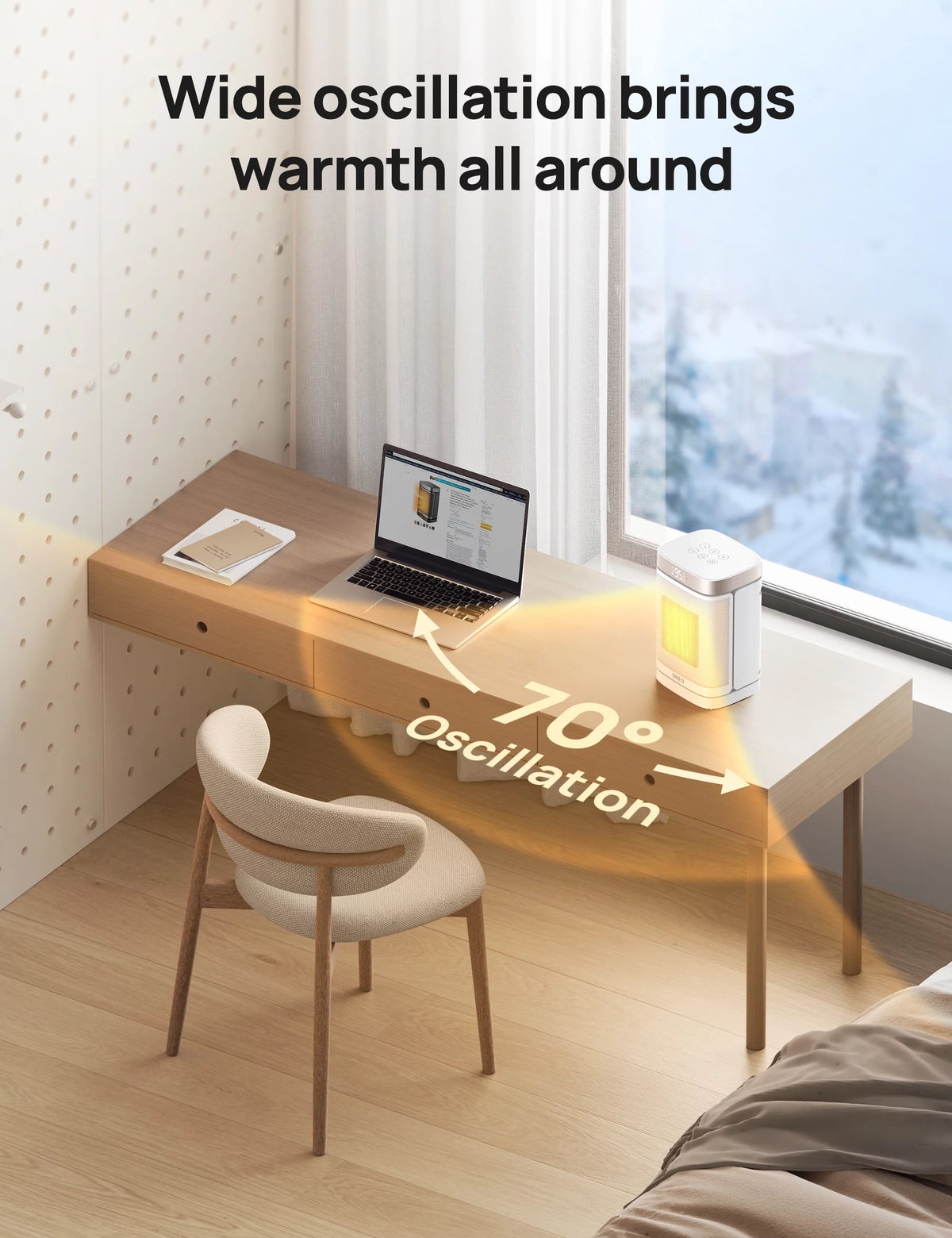 White 1500W PTC Ceramic Space Heater H1542