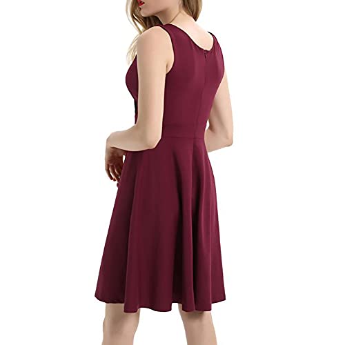 Vintage Sleeveless V-Neck Swing Dress H829209