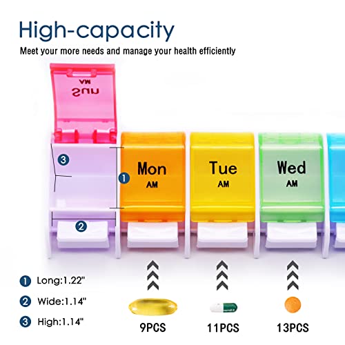 Monthly Pill Organizer 2 Times A Day, 30 Day Medicine Organizer, AM PM Pill Cases, 4 Week Pill Box T862
