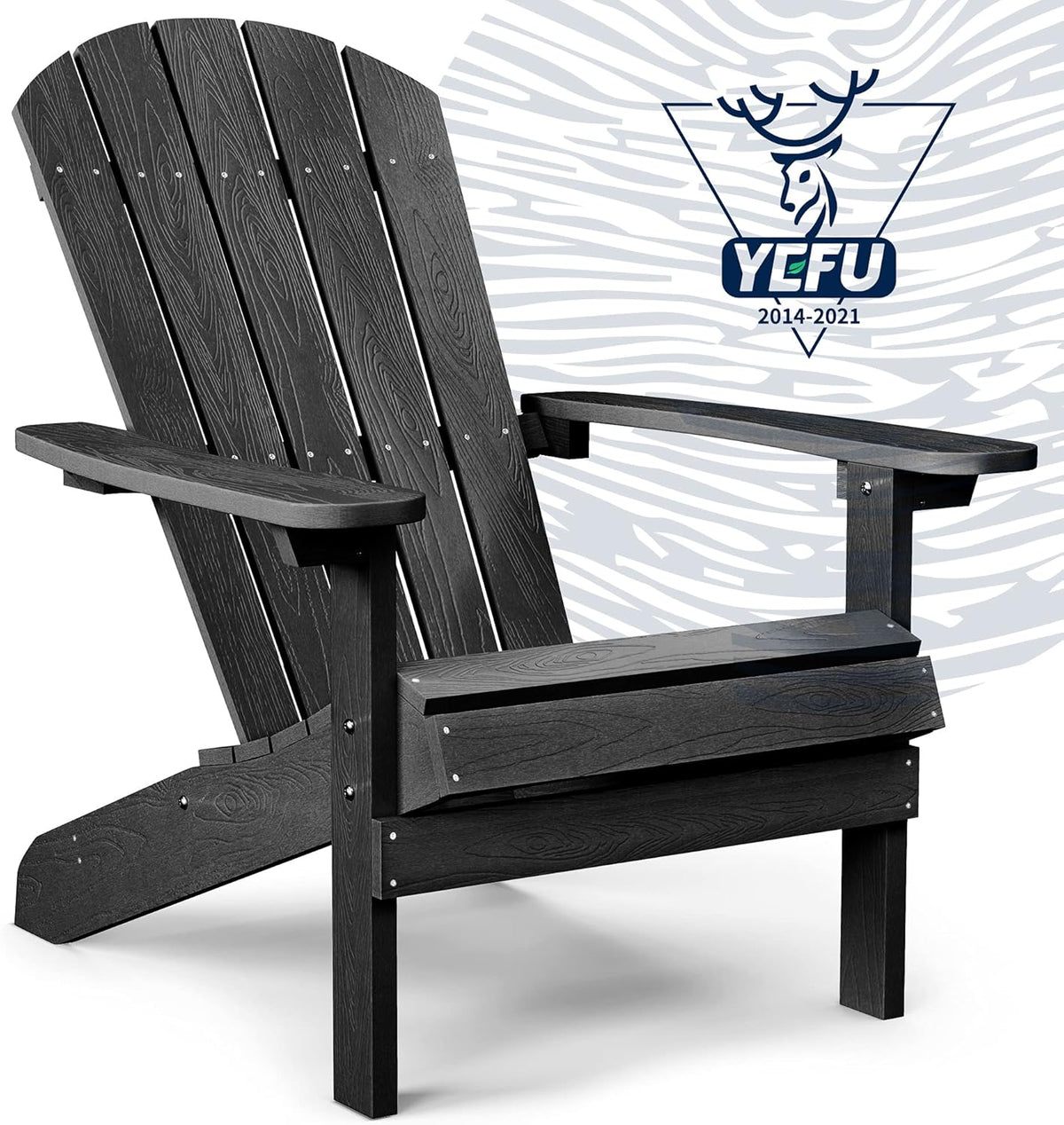 Black Plastic Weather Resistant Adirondack Chair C2769