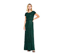 Short Sleeve Blouson Beaded Gown C86401
