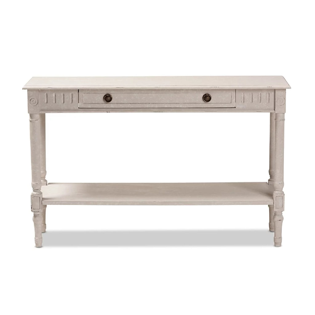 Whitewashed 1-Drawer Console Table T386