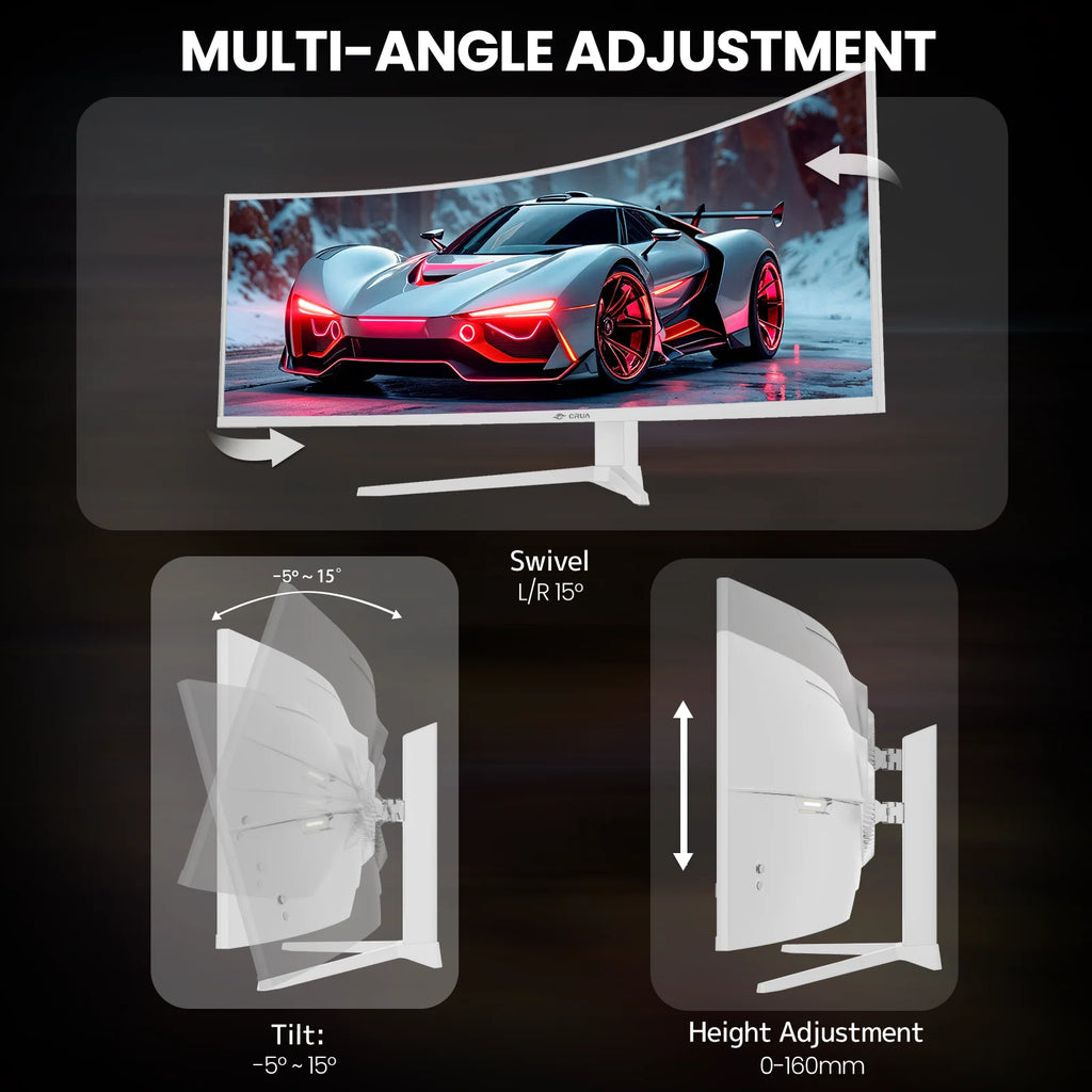 49 Inch Ultra-Wide Curved Gaming Monitor, 120Hz, DQHD (5120x1440p), 1500R, 32:9, White W218853